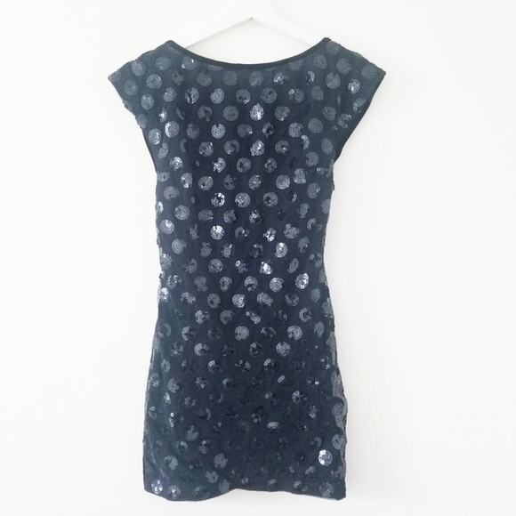 SEQUIN VELVET NWOT MINI COCKTAIL EMBELLISHED DRESS - S - Picture 1 of 9